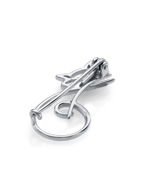 Брошь серебро 925 пробы, покрытие - платинирование, вставка - фианит (недрагоценный камень)