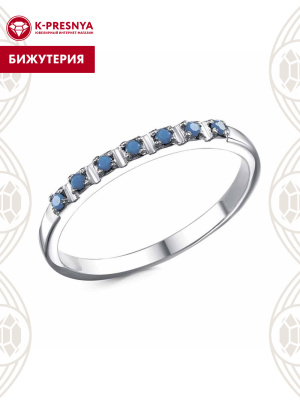 Кольцо бижутерия, покрытие - платинирование, вставка - ситалл