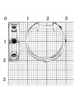 Серьги серебро 925 пробы, покрытие - родирование, вставка - фианит (недрагоценный камень)