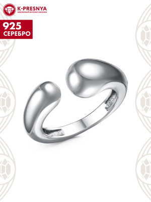 Кольцо серебро 925 пробы, покрытие - платинирование, без вставок