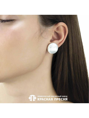 Серьги серебро 925 пробы, без покрытия, вставка - перламутр