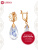 Серьги серебро 925 пробы, покрытие - золочение, вставка - лунный камень (искусственный) Серьги серебро 925 пробы, покрытие - золочение, вставка - лунный камень (искусственный)