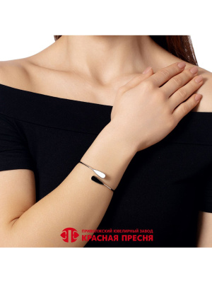 Браслет бижутерия, покрытие - платинирование, отделка - эмаль, без вставок