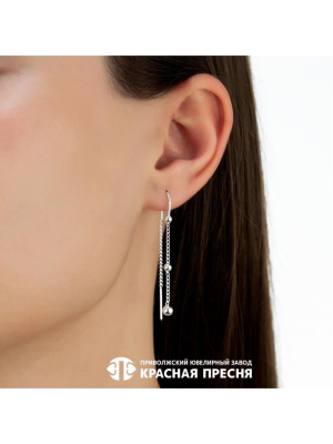 Серьги серебро 925 пробы, без покрытия, без вставок