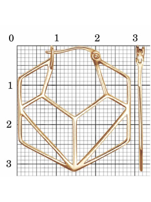 Серьги серебро 925 пробы, покрытие - золочение, без вставок