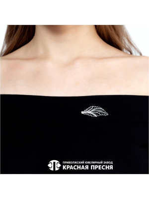 Брошь серебро 925 пробы, покрытие - оксидирование, без вставок