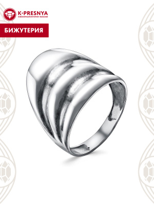 Кольцо бижутерия, покрытие - платинирование, без вставок