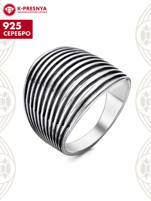 Кольцо серебро 925 пробы, покрытие - оксидирование, без вставок
