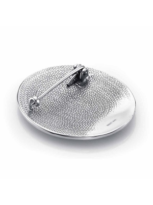 Брошь серебро 925 пробы, покрытие - платинирование, отделка - эмаль, без вставок