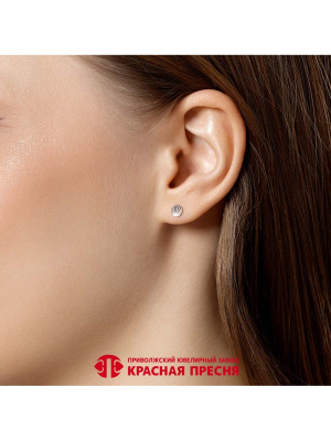 Серьги серебро 925 пробы, покрытие - родирование, без вставок