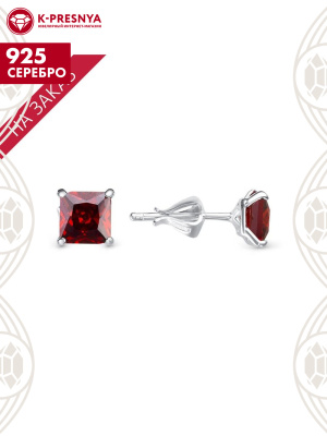 Серьги серебро 925 пробы, без покрытия, вставка - фианит (недрагоценный камень)