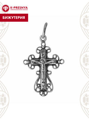 Подвеска бижутерия, покрытие - серебрение с оксидированием, без вставок