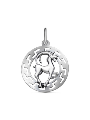 Подвеска "козерог" серебро 925 пробы, покрытие - оксидирование, без вставок