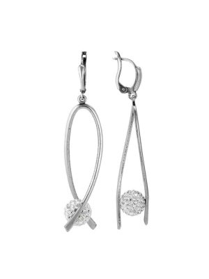 Серьги бижутерия, покрытие - серебрение с оксидированием, вставка - стекло ювелирное