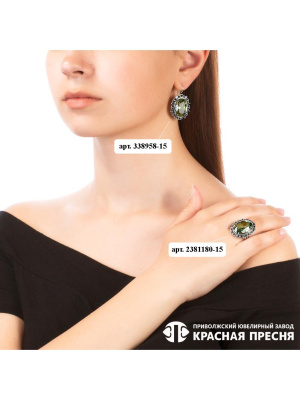 Серьги серебро 925 пробы, покрытие - оксидирование, вставка - фианит собственной огранки (недрагоценный камень)