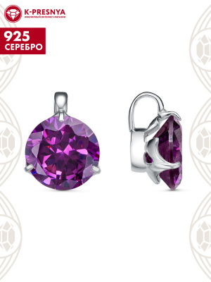 Подвеска серебро 925 пробы, покрытие - родирование, вставка - фианит (недрагоценный камень)