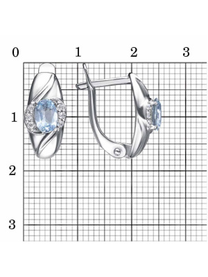 Серьги серебро 925 пробы, покрытие - родирование