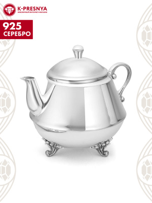 Чайник заварочный "византия" серебро 925 пробы, покрытие - оксидирование, без вставок