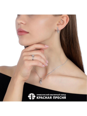 Подвеска серебро 925 пробы, покрытие - оксидирование, вставка - фианит (недрагоценный камень)