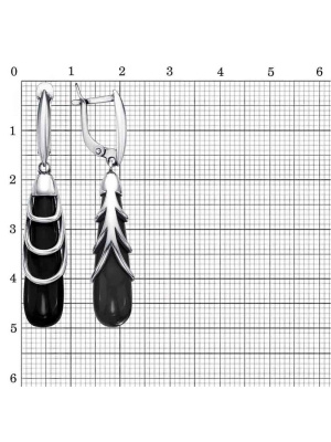 Серьги бижутерия, покрытие - серебрение с оксидированием, вставка - имитация жемчуга