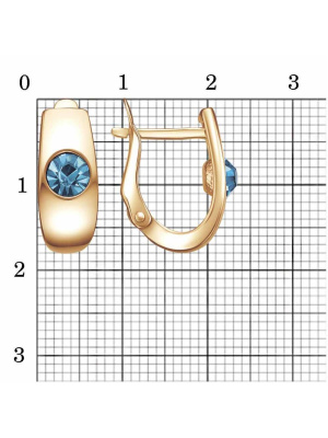 Серьги бижутерия, покрытие - золочение, вставка - стекло ювелирное preciosa
