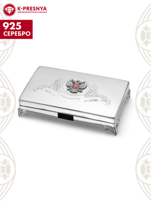 Визитница серебро 925 пробы, покрытие - оксидирование, отделка - эмаль, без вставок