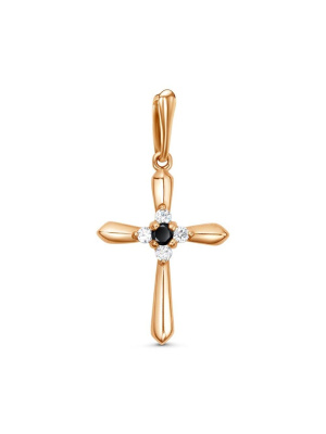 Подвеска серебро 925 пробы, покрытие - золочение, вставка - фианит (недрагоценный камень)