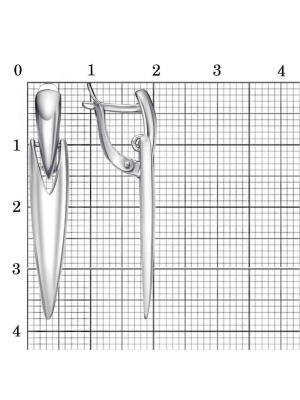 Серьги серебро 925 пробы, покрытие - платинирование, без вставок