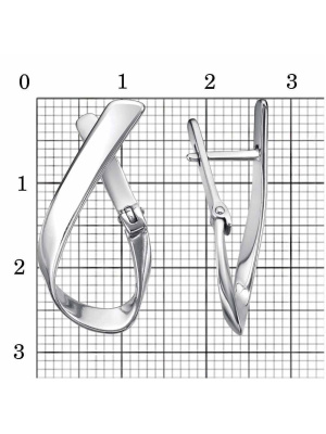 Серьги серебро 925 пробы, покрытие - платинирование, без вставок