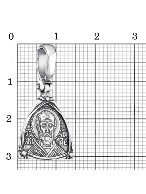 Подвеска серебро 925 пробы, покрытие - оксидирование, без вставок