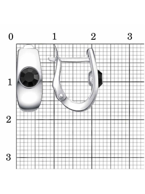 Серьги бижутерия, покрытие - платинирование, вставка - стекло ювелирное preciosa