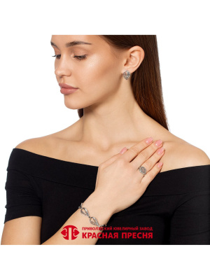 Серьги серебро 925 пробы, покрытие - оксидирование, без вставок