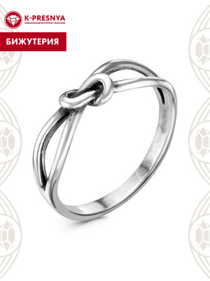 Кольцо бижутерия, покрытие - серебрение с оксидированием, без вставок