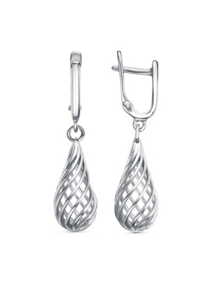 Серьги бижутерия, покрытие - платинирование, без вставок