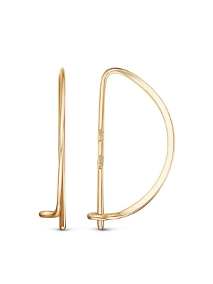 Серьги серебро 925 пробы, покрытие - золочение, без вставок