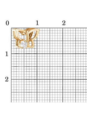 Подвеска серебро 925 пробы, покрытие - золочение, вставка - фианит (недрагоценный камень)
