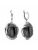 Серьги серебро 925 пробы, покрытие - оксидирование, вставка - искусственный агат черный