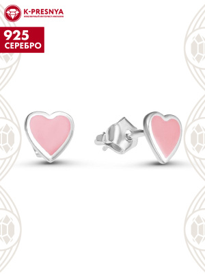 Серьги серебро 925 пробы, без покрытия, отделка - эмаль, без вставок