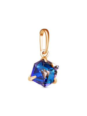 Подвеска бижутерия, покрытие - золочение, вставка - ювелирное стекло европейской огранки