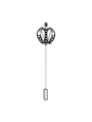 Брошь бижутерия, покрытие - серебрение с оксидированием, без вставок