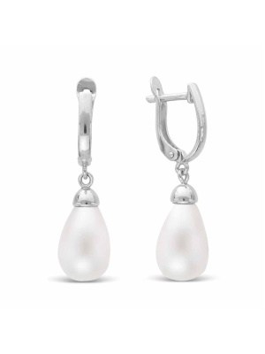 Серьги серебро 925 пробы, без покрытия, вставка - имитация жемчуга