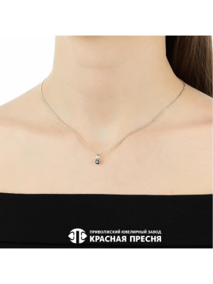 Подвеска серебро 925 пробы, покрытие - родирование, вставка - фианит (недрагоценный камень)