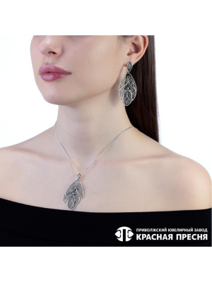 Подвеска серебро 925 пробы, покрытие - оксидирование, без вставок