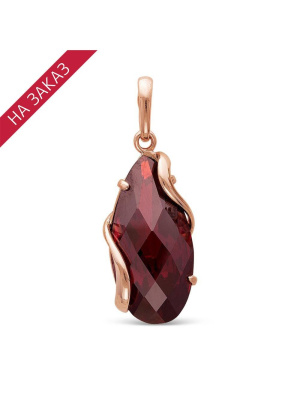 Подвеска серебро 925 пробы, покрытие - золочение, вставка - фианит собственной огранки (недрагоценный камень)