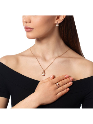 Подвеска бижутерия, покрытие - золочение, выборочное родирование, вставка - культивированный жемчуг