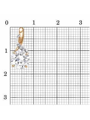 Подвеска серебро 925 пробы, покрытие - золочение, выборочное родирование, вставка - фианит (недрагоценный камень)