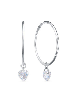 Серьги бижутерия, покрытие - серебрение, вставка - фианит (недрагоценный камень)