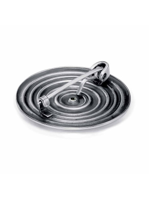 Брошь бижутерия, покрытие - серебрение с оксидированием, вставка - стекло ювелирное preciosa