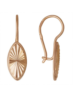 Серьги серебро 925 пробы, покрытие - золочение, без вставок