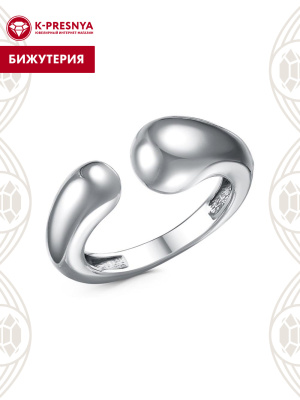 Кольцо бижутерия, покрытие - платинирование, без вставок